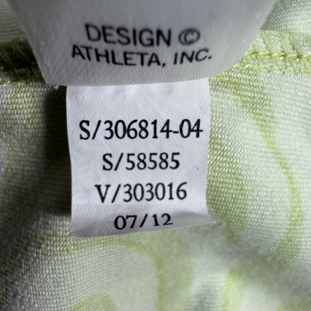 Athleta Womens XL Lime Green Swirl 1/4 Zip Pullover Athleisure Thumbholes - Picture 12 of 12